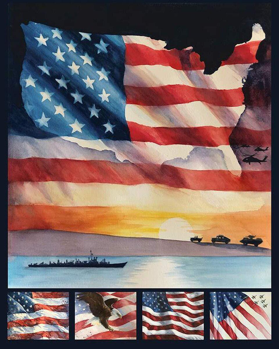 Letters From Home Military Quilt Fabric Panel By Riley Blake Fabrics