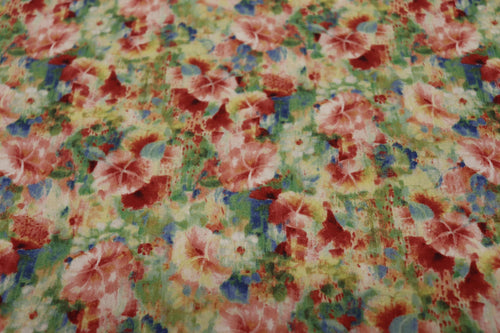 Bohemian Dreams Green Pink Flowers Quilt Fabric By Wilmington Prints