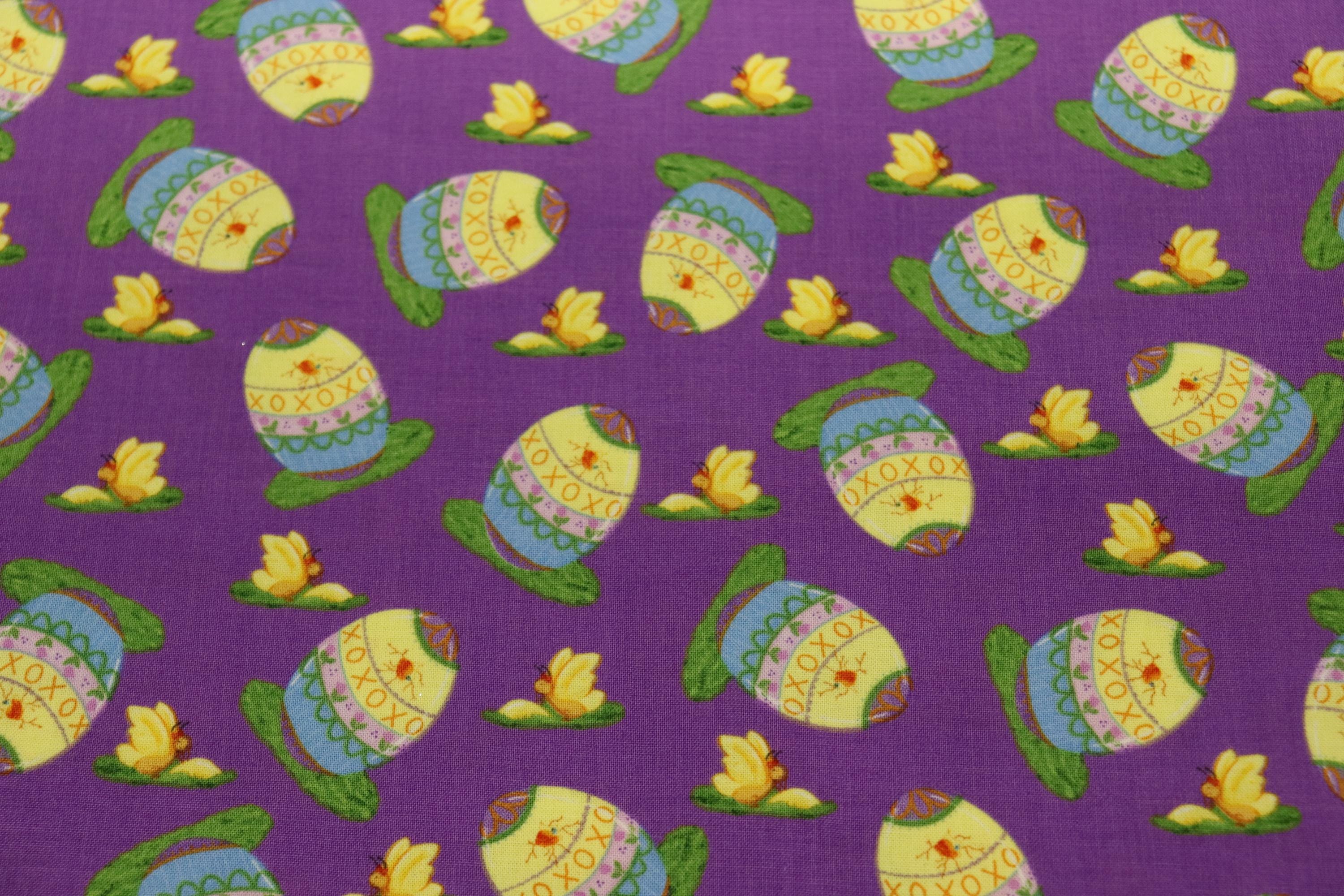 Hallmark Special Occasion Easter Butterfly and Eggs Lavender Quilt Fabric by Westminister Fibers