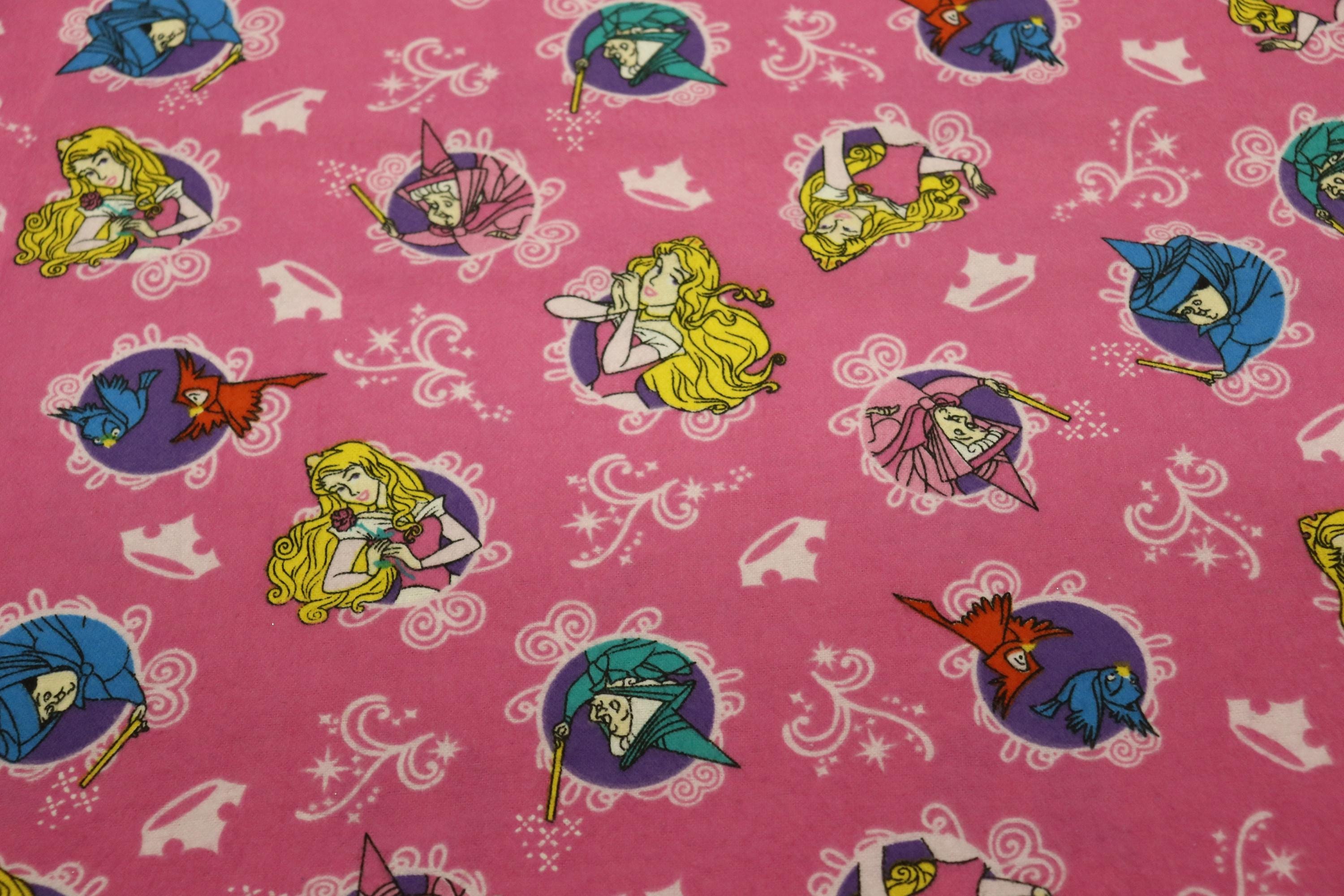 Sleeping Beauty Pink Flannel Fabric By Springs Creative