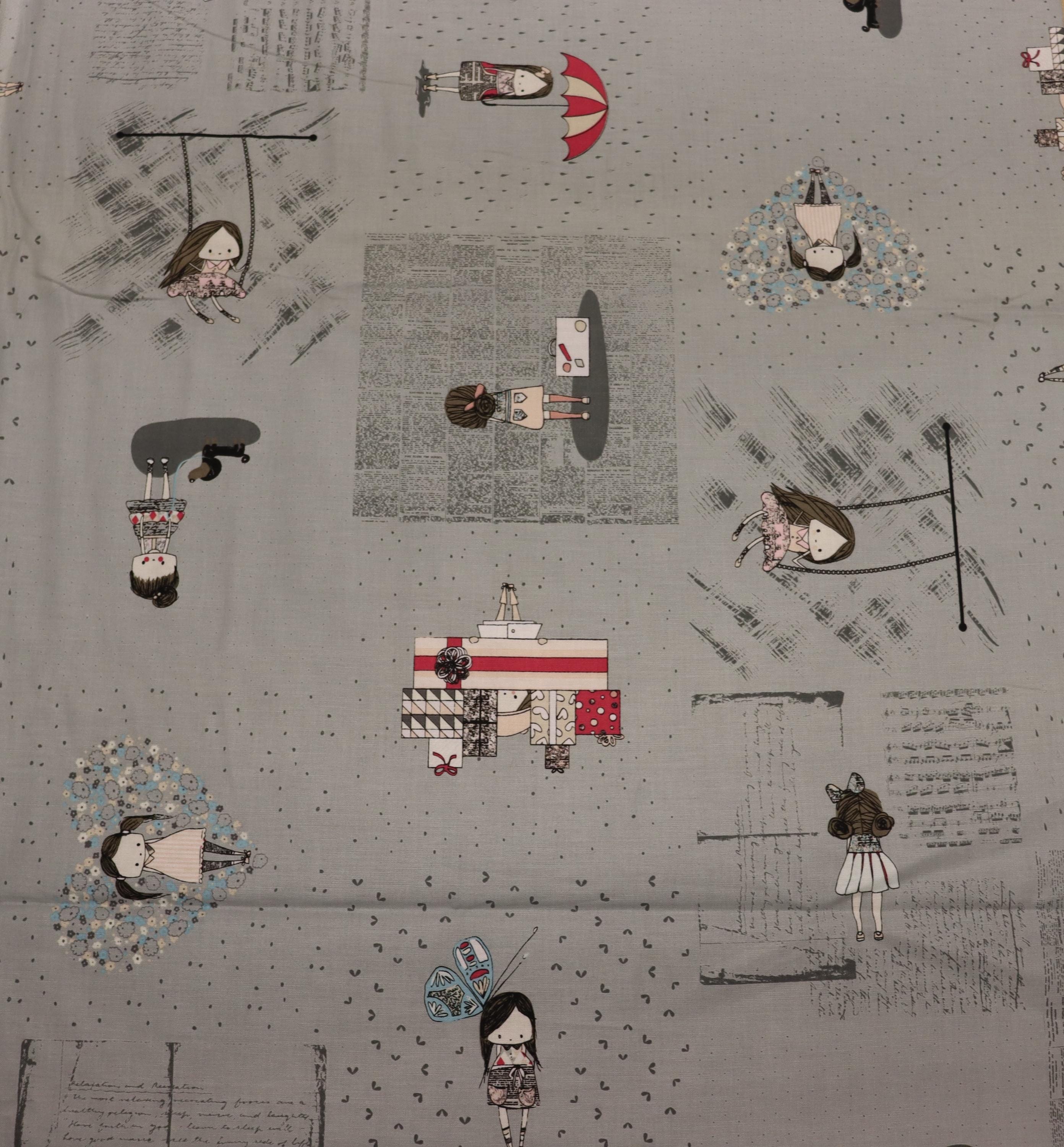 Abbie Gray Background Quilt Fabric By Riley Blake Fabrics