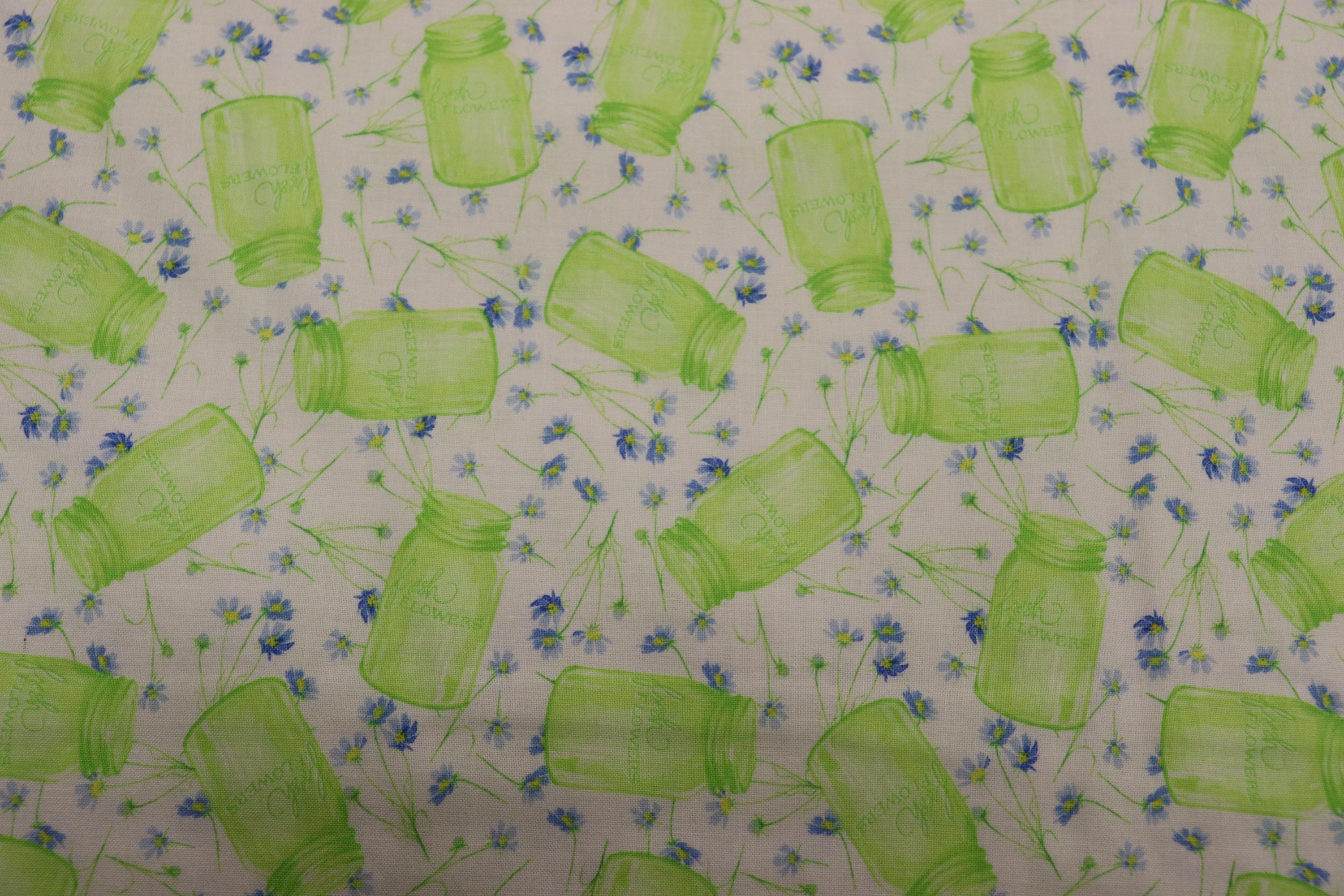Cottage Joy Green Jars Quilt Fabric By Windham Fabrics