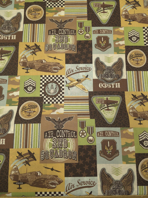 Air Control 2nd Air Service Quilt Fabric By E.E. Schenck