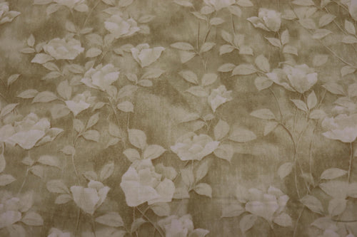 Botanicals Tan Flowers Quilt Fabric By Red Rooster Fabric