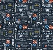 Letters From Home Text Navy Blue Quilt Fabric By Riley Blake Fabrics