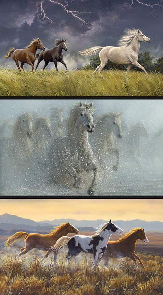 Wild Horses Pillow Panel ~ Riley Blakes Fabrics