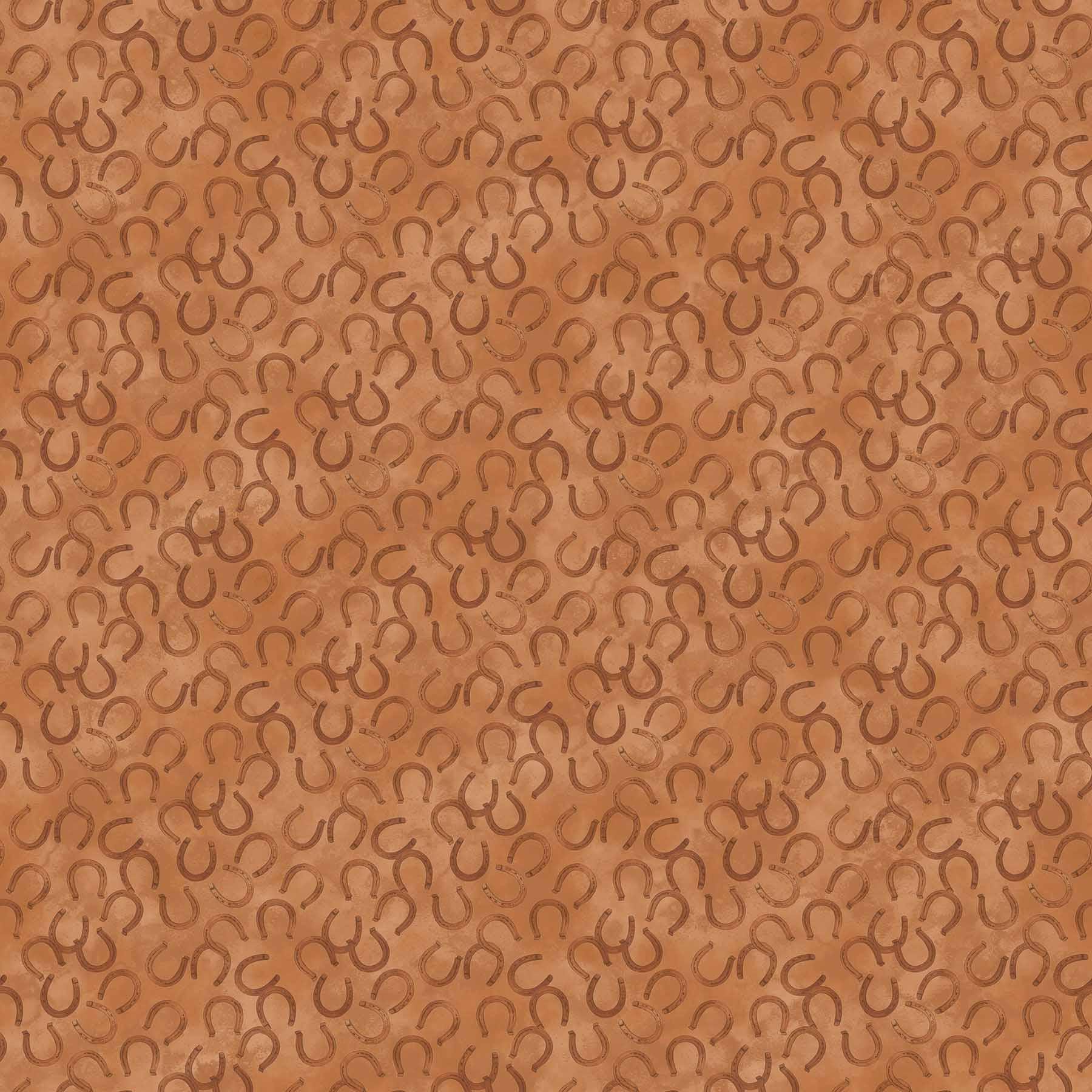 Wild and Free Brown with Brown Horseshoes Quilt Fabric by Northcott Fabrics