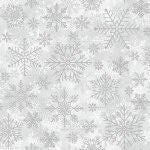 Winter's Eve Frost Silver Metallic Snowflakes Quilt Fabric by Hoffman Fabrics