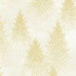 Winter's Eve Papyrus Gold Glitter Trees Quilt Fabric by Hoffman Fabrics
