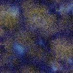 Cosmic Skies Royal and Gold Quilt Fabric by Hoffman Fabrics
