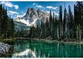 Call of the Wild Dusty Teal Lake and Mountains Quilt Fabric Panel By Hoffman Fabrics