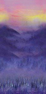 Jewel Basin Misty Mountain Violet Quilt Fabric By Hoffman Fabrics