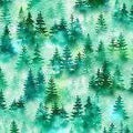 Mystic Mountain Spectrum Print Trees Quilt Fabric By Hoffman Fabrics