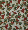 Christmas Splendor Cardinal Natural and Gold Quilt Fabric by Hoffman Fabrics
