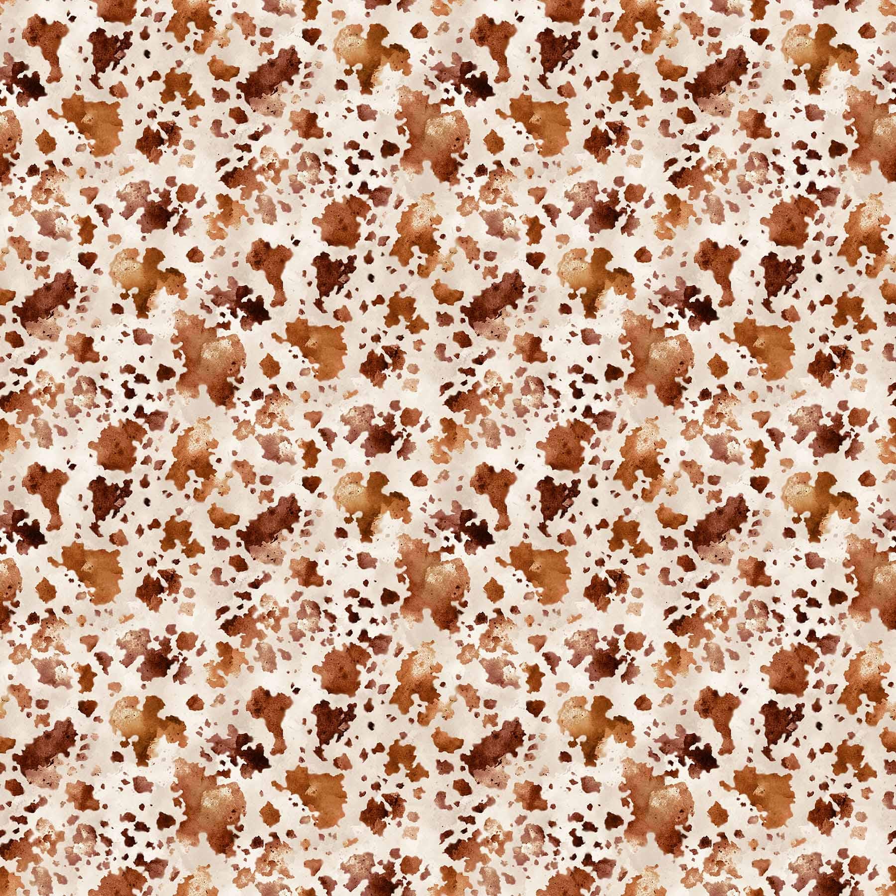Wild and Free Cow Hide Brown On Tan Quilt Fabric by Northcott Fabrics
