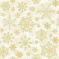 Winter's Eve Papyrus Gold Glitter Snowflakes Quilt Fabric by Hoffman Fabrics
