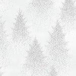 Winter's Eve Ice Silver Glitter Trees Quilt Fabric by Hoffman Fabrics