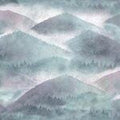 Sea Salt Misty Mountain Range Dewdrop Quilt Fabric By Hoffman Fabrics
