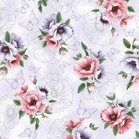 Fly Freely Pink and Lavender Lilac and Silver Quilt Fabric By Hoffman Fabrics