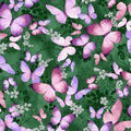 Fly Freely Butterflies Meadow and Silver Quilt Fabric By Hoffman Fabrics