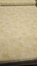 Christmas Splendor Poinsettia Natural and Gold Quilt Fabric by Hoffman Fabrics