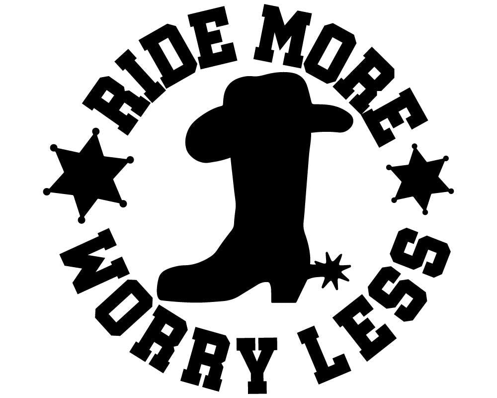Ride More Worry Less Vinyl Sticker