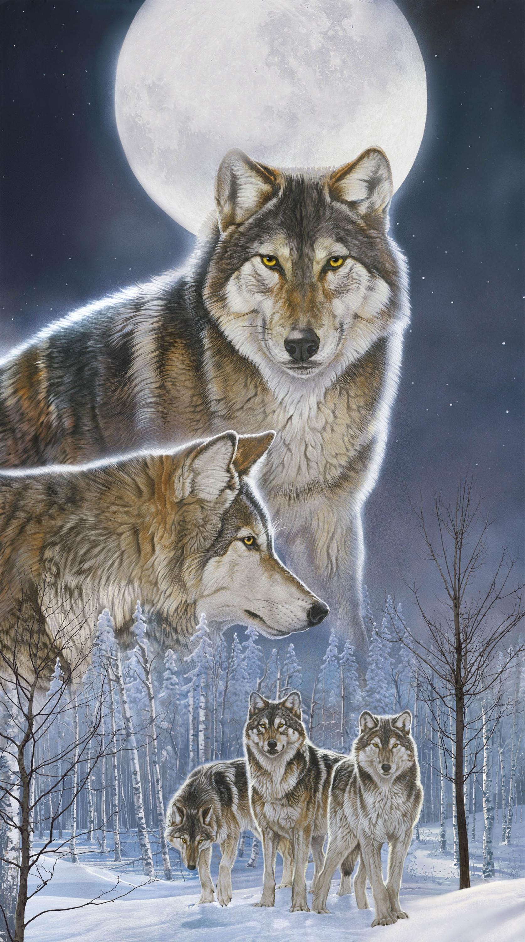 Wild at Heart Naturescapes Wolf Pack Quilt Fabric Panel