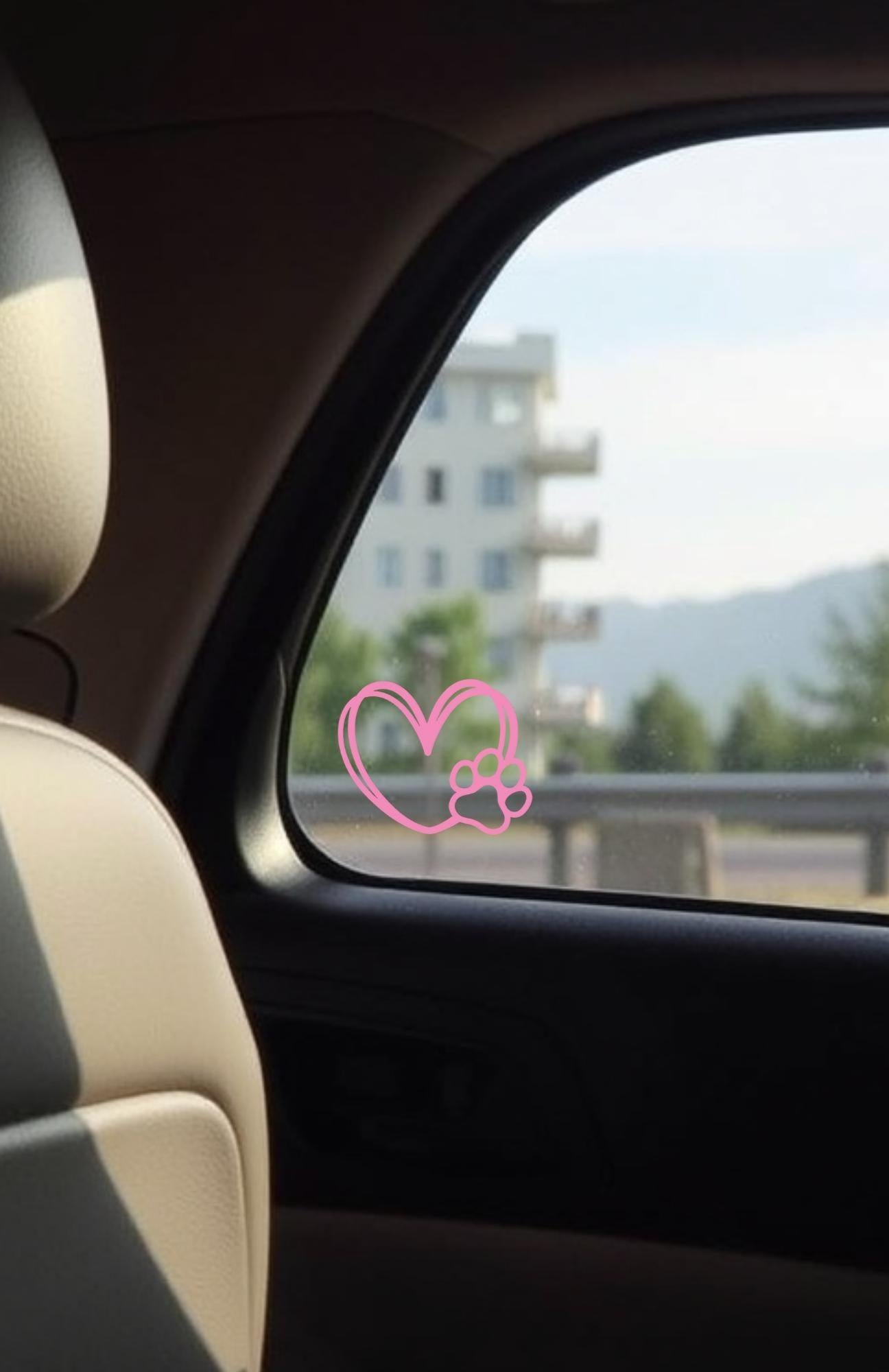 Heart with Paw Print Vinyl Sticker