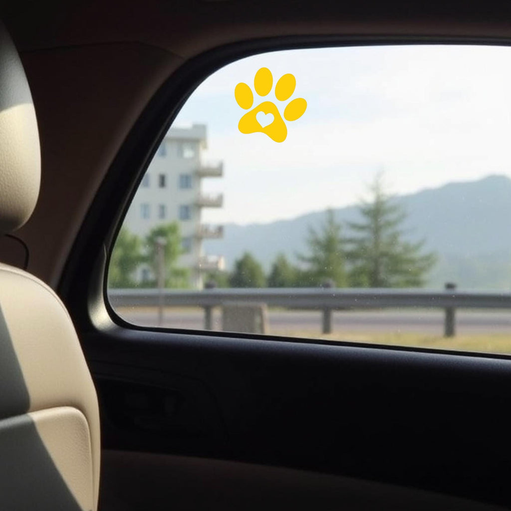 Paw Print with Heart Vinyl Sticker