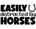 Easily Distracted by Horses Vinyl Sticker
