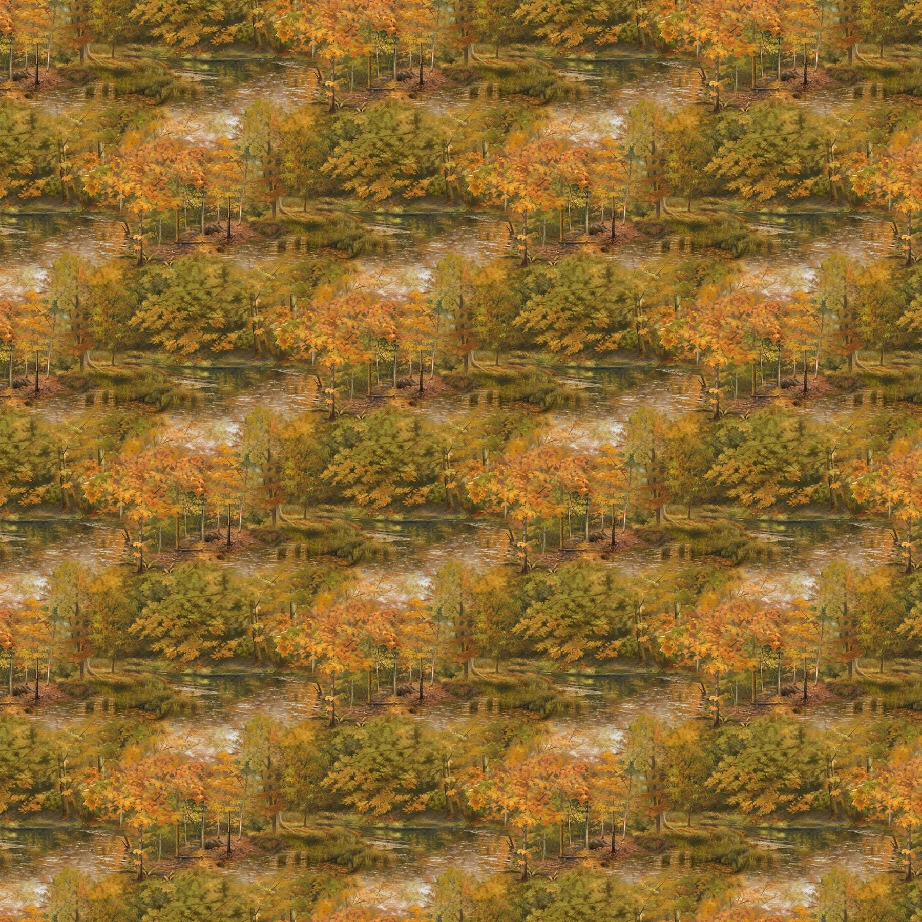 Naturescapes Wilderness Fall Trees Allover By Northcott Fabrics