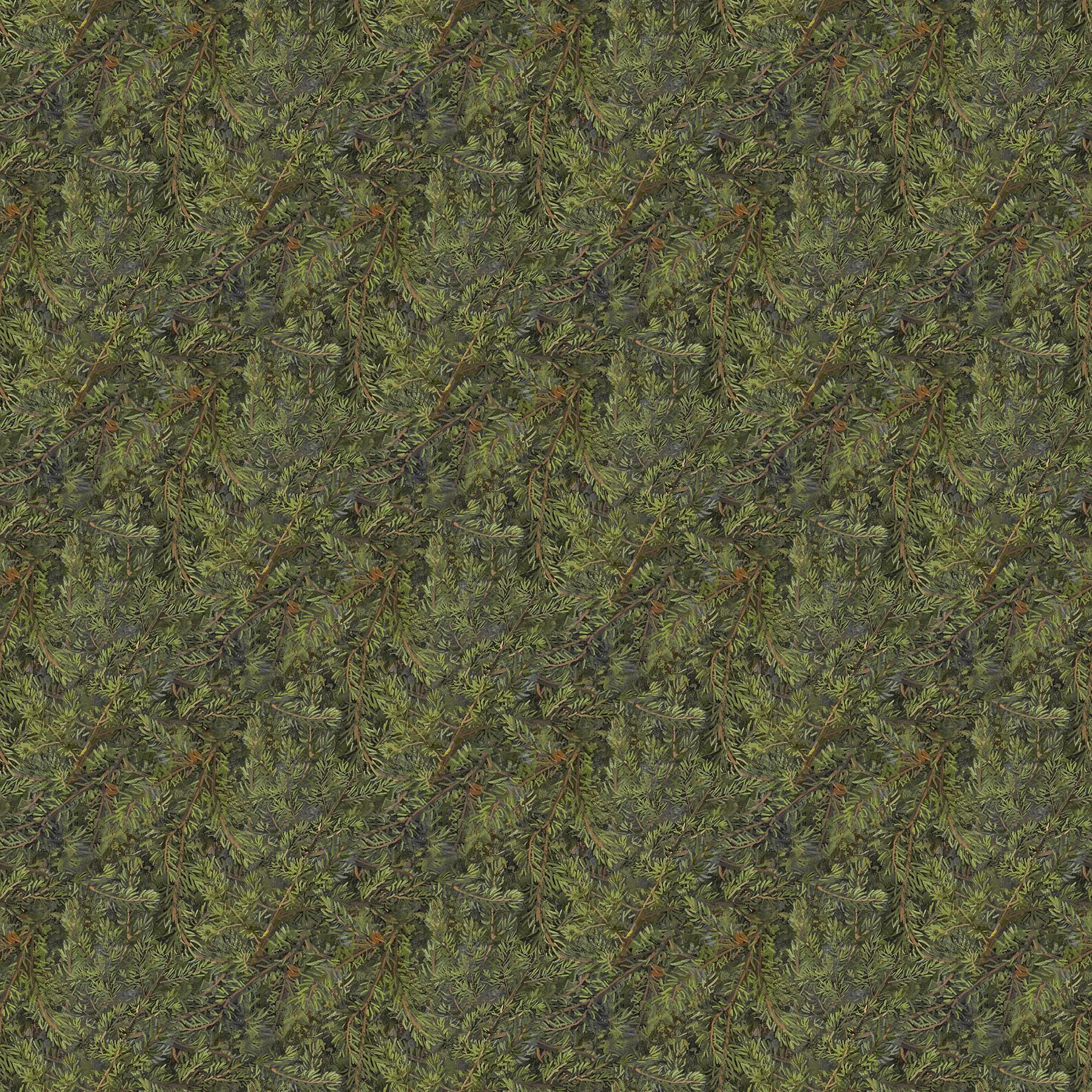 Naturescapes Wilderness Green Tree Branches By Northcott Fabrics