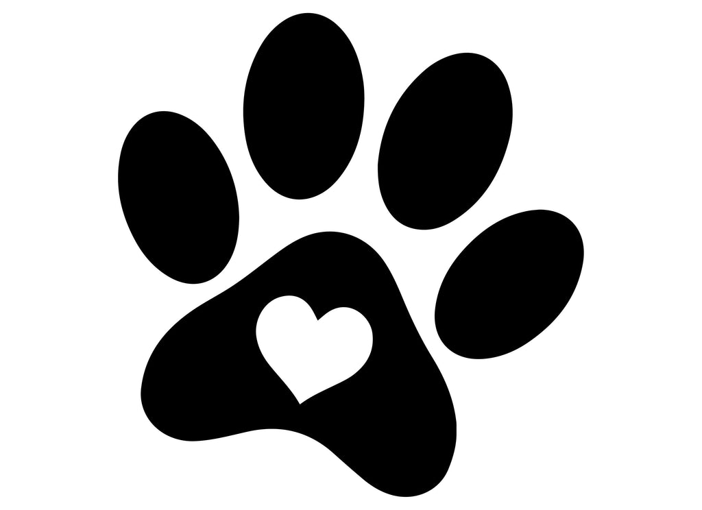 Paw Print with Heart Vinyl Sticker