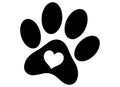 Paw Print with Heart Vinyl Sticker