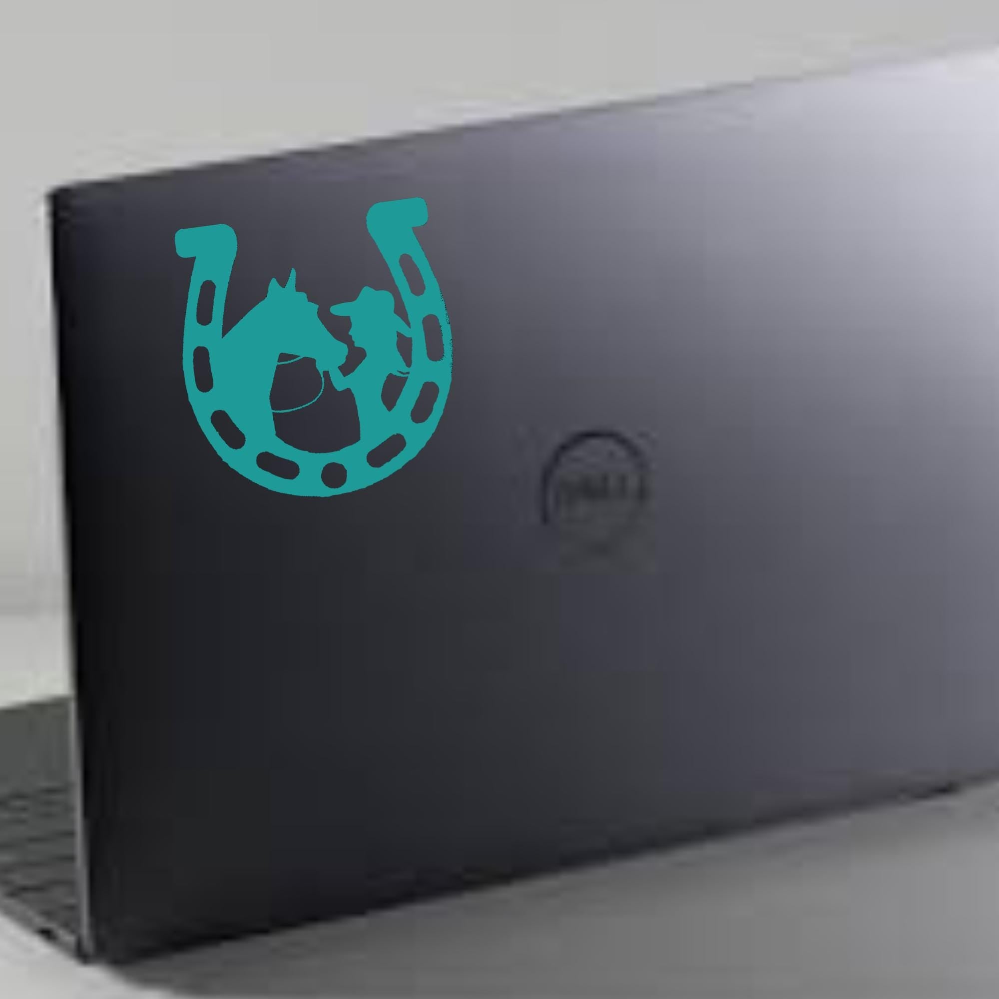 Girl and Horse in Horseshoe Vinyl Sticker