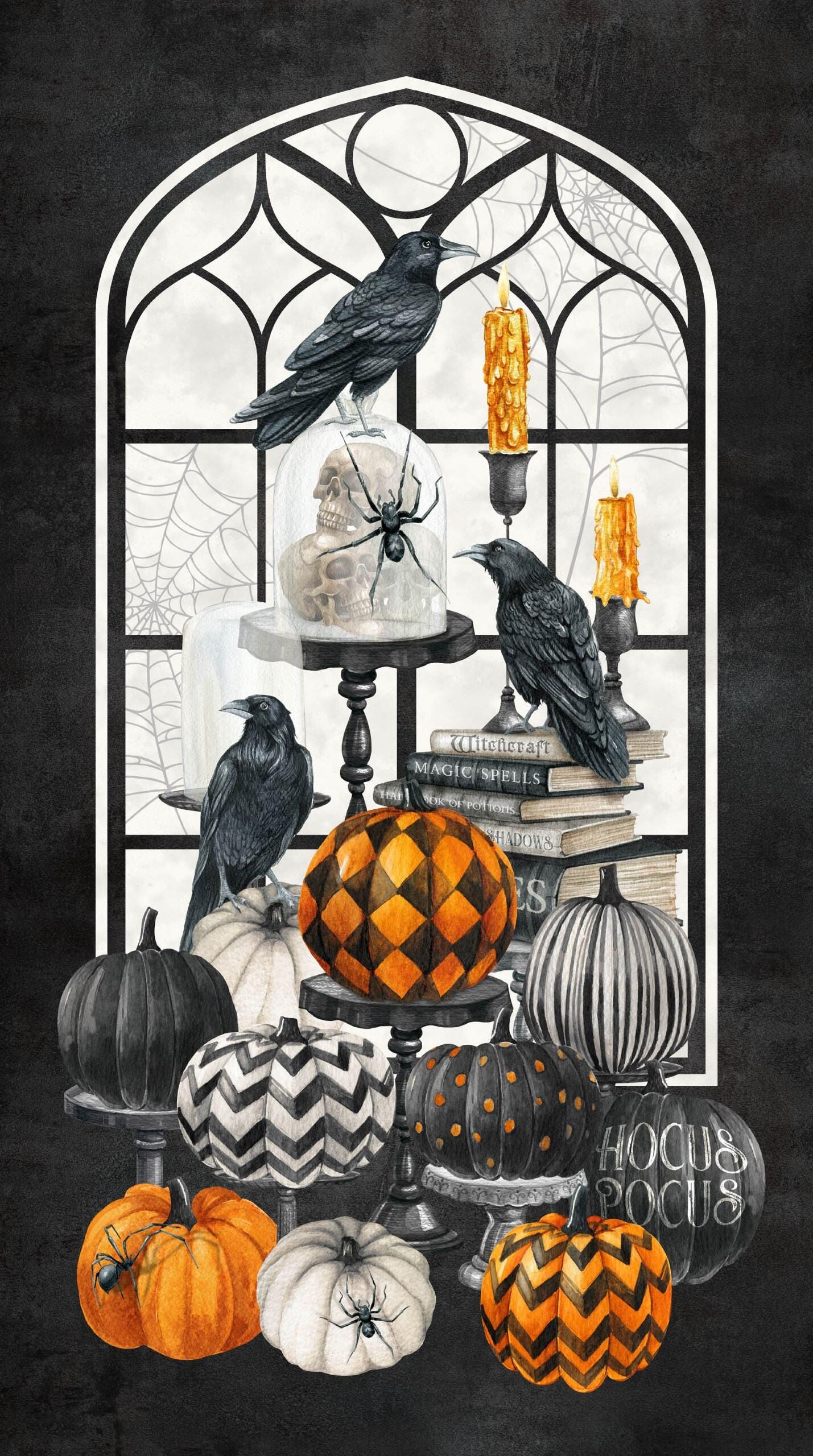 Halloween Spellbound Quilt Fabric Panel By Northcott Fabrics