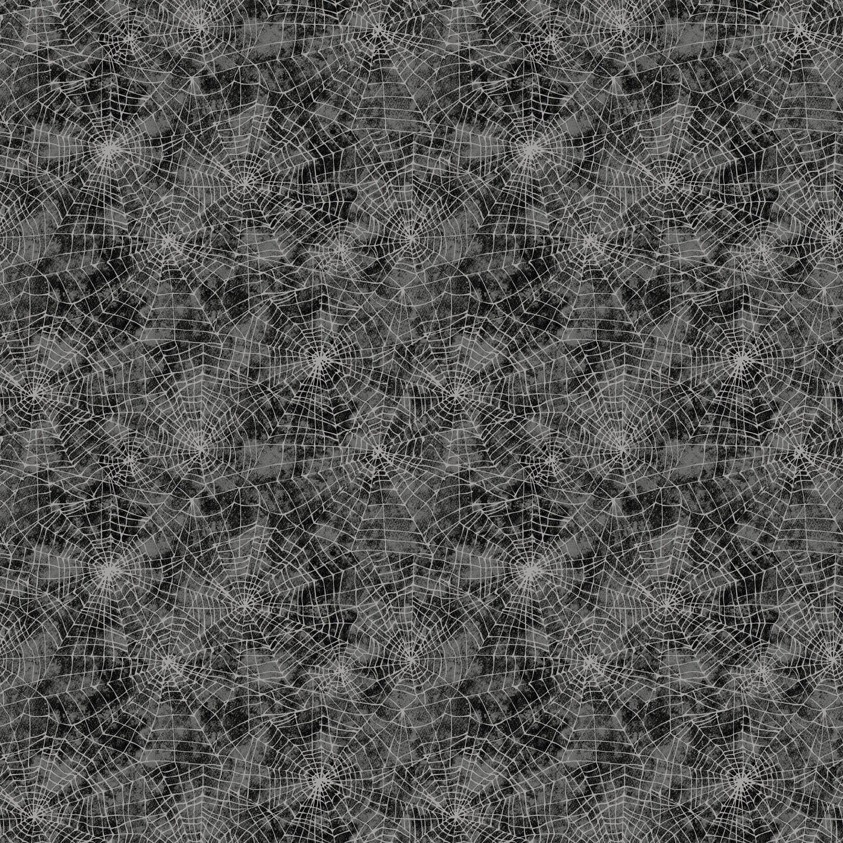 Halloween Spellbound Spider Webs Black Quilt Fabric by Northcott Fabrics