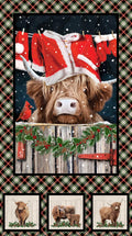 Highland Heart Christmas Quilt Fabric Panel By Northcott Fabrics