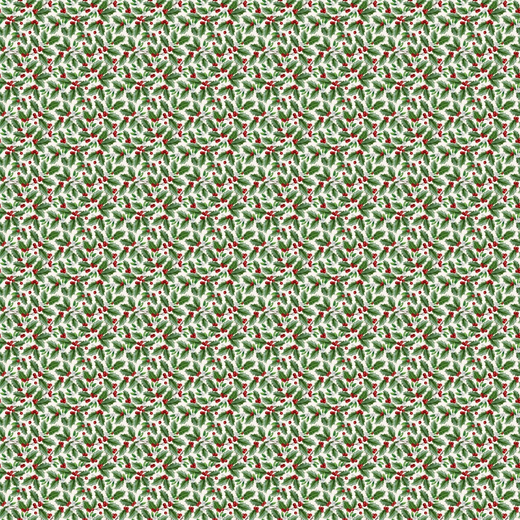 Highland Heart Small Holly Cream Quilt Fabric by Northcott Fabrics