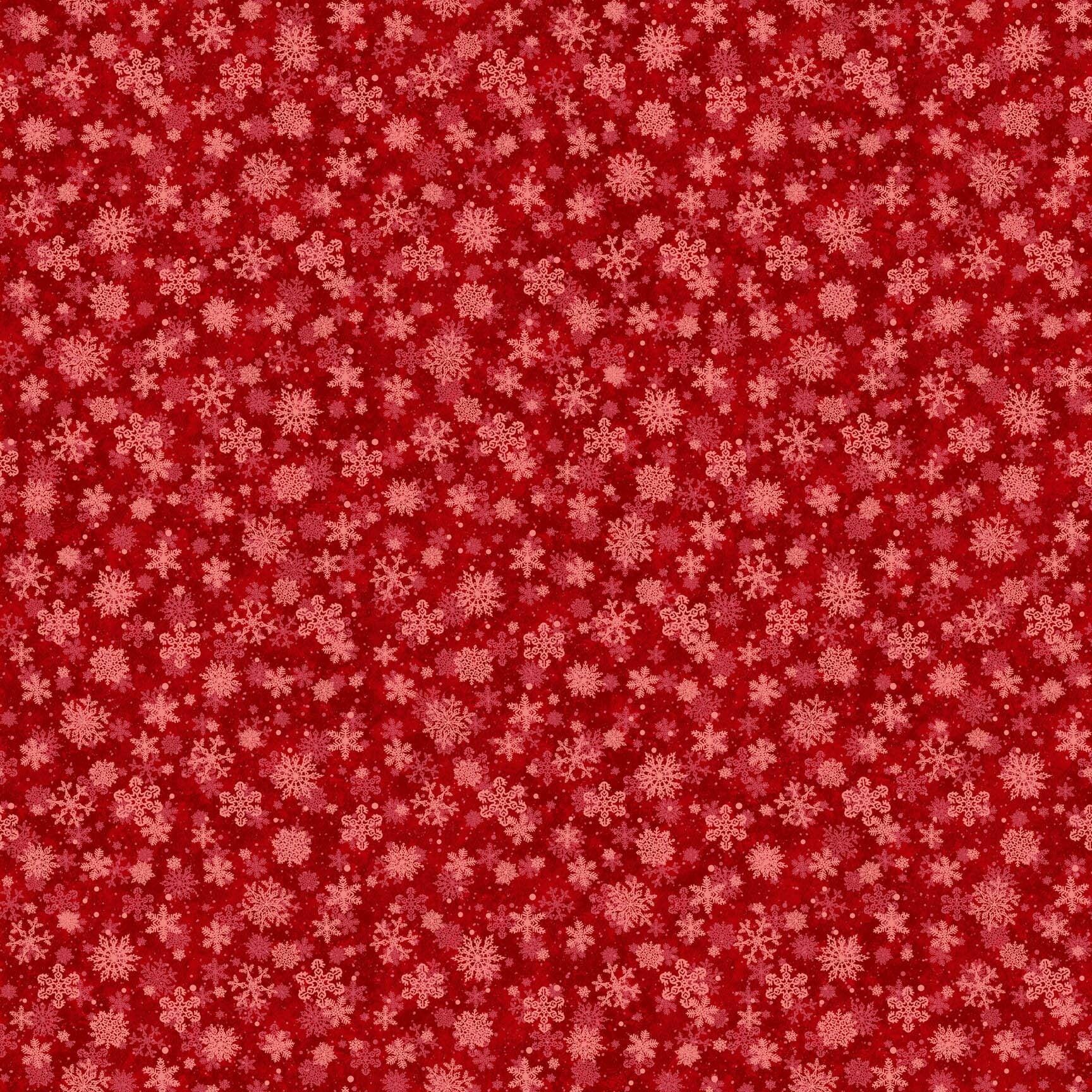 St. Nicholas Red Snowflakes Quilt Fabric By Northcott Fabrics