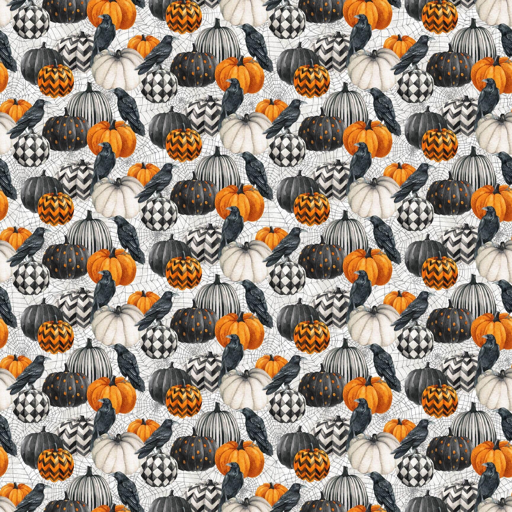 Halloween Spellbound Pumpkins and Crows Quilt Fabric by Northcott Fabrics