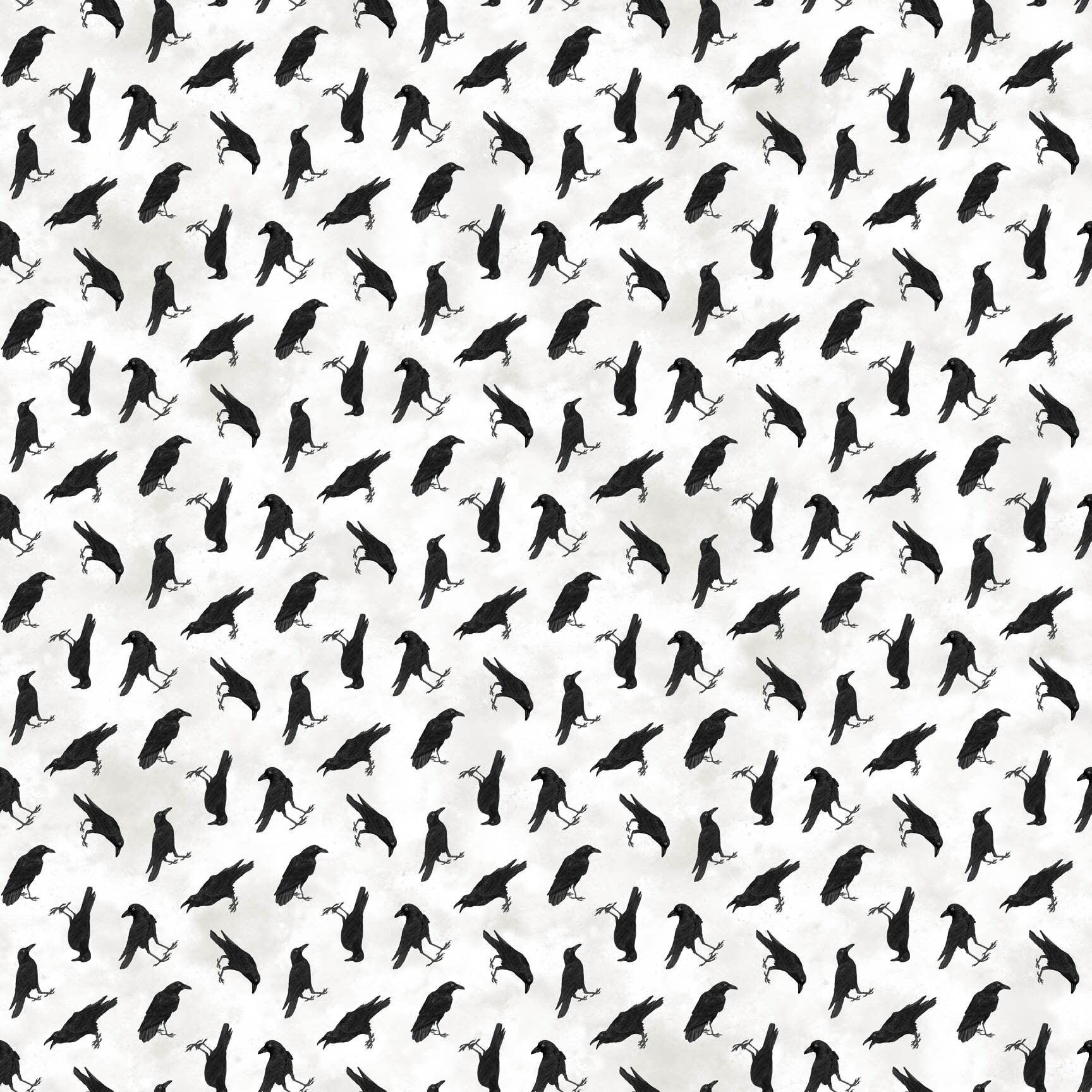 Halloween Spellbound Tossed Crows Quilt Fabric by Northcott Fabrics