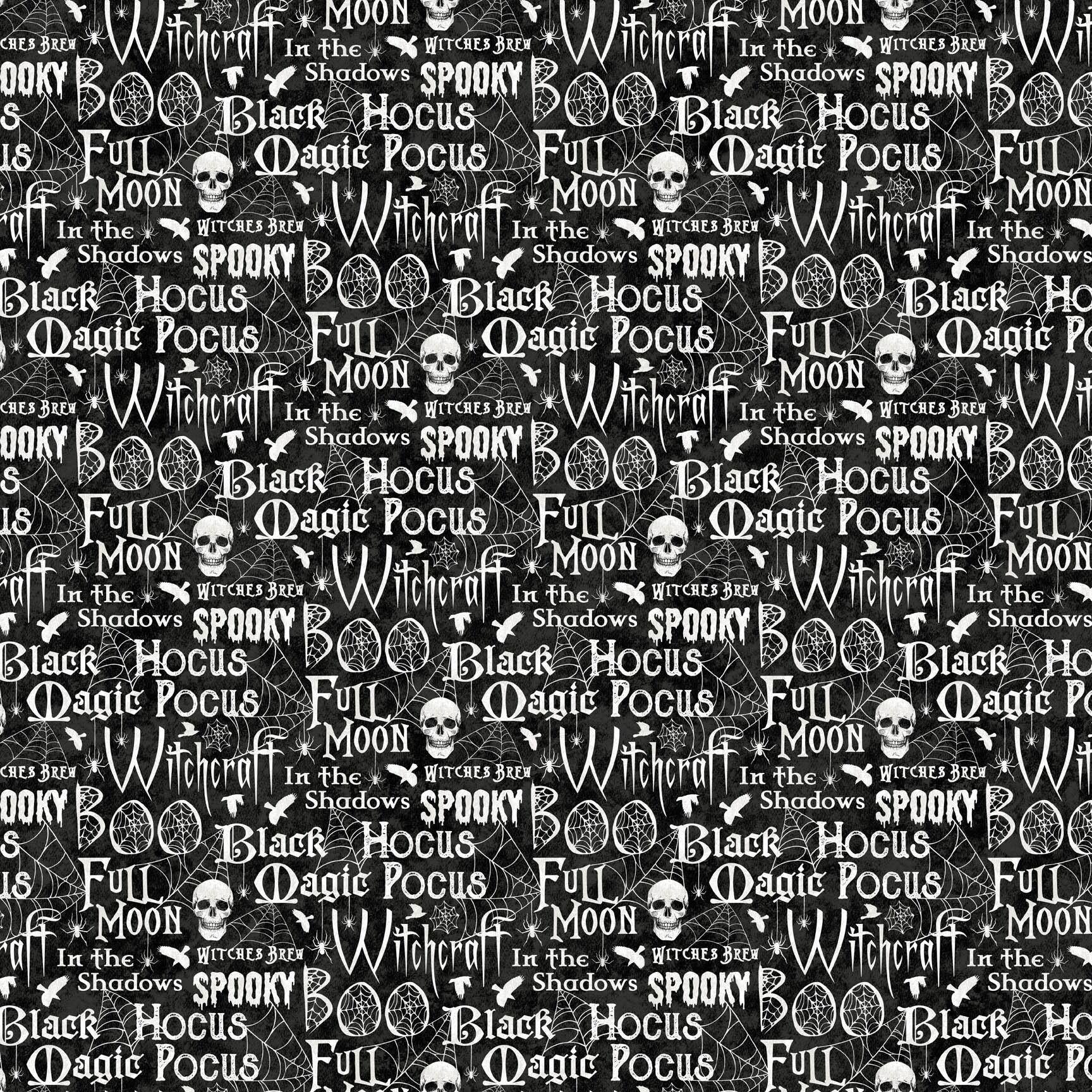 Halloween Spellbound Words Quilt Fabric by Northcott Fabrics