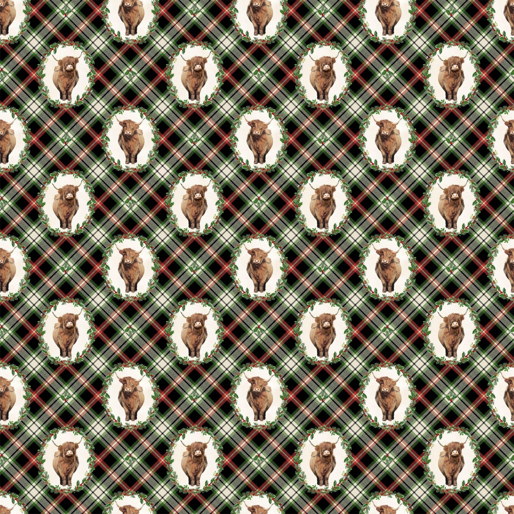 Highland Heart Wreaths Quilt Fabric by Northcott Fabrics