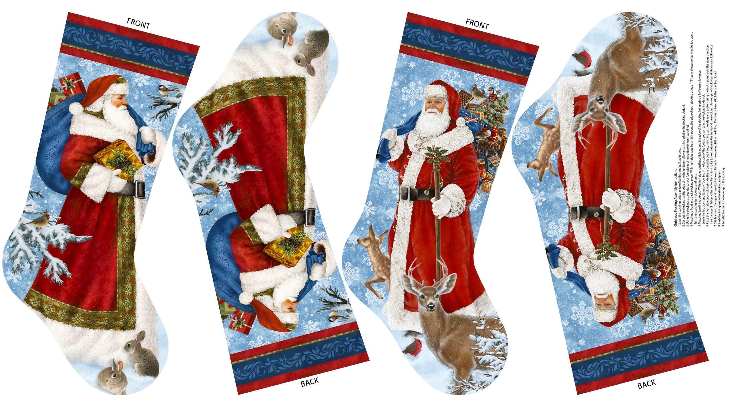 St Nicholas Christmas Stocking Fabric Panel By Northcott Fabrics