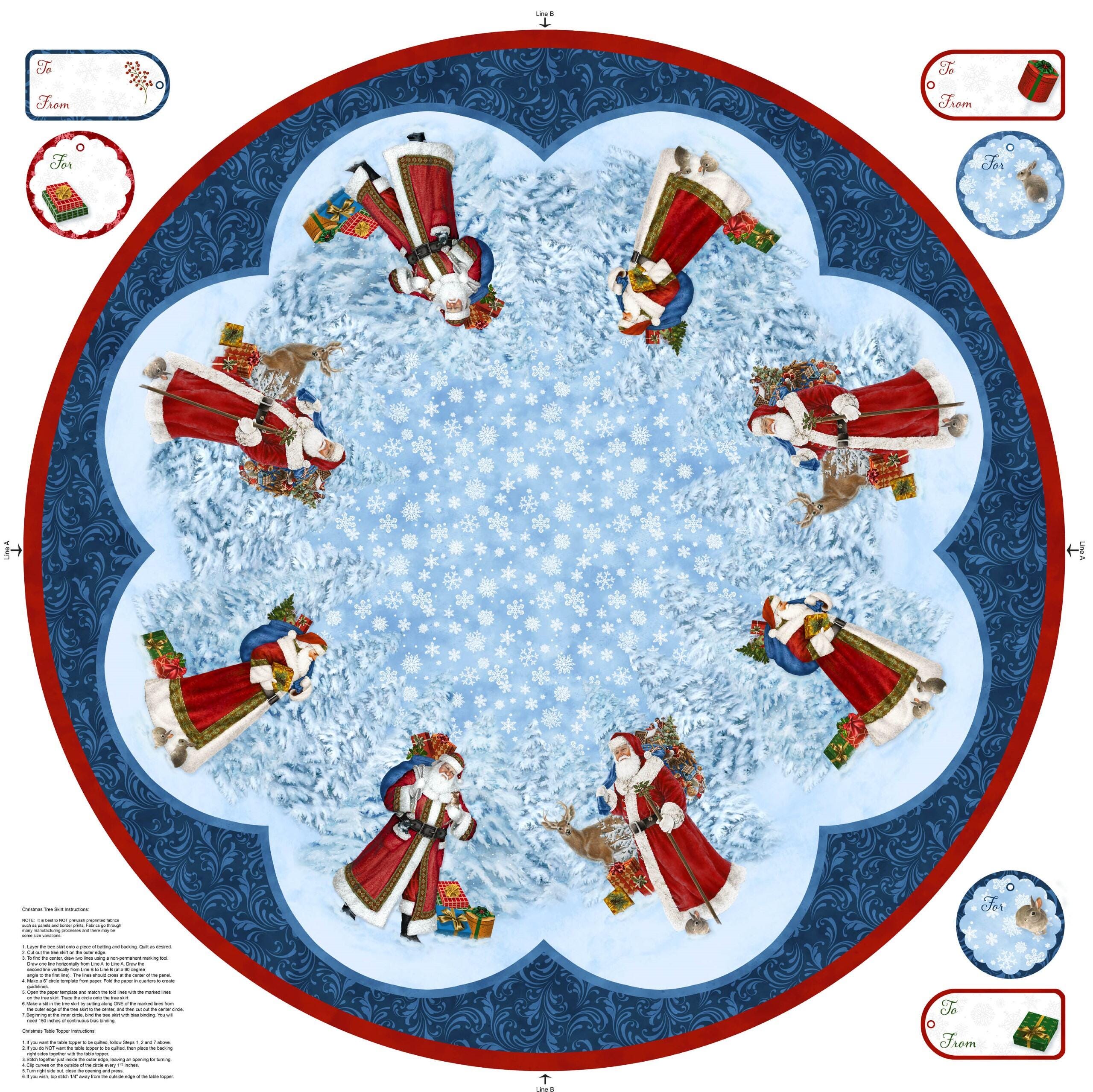 St Nicholas Christmas Tree Skirt Fabric Panel By Northcott Fabrics