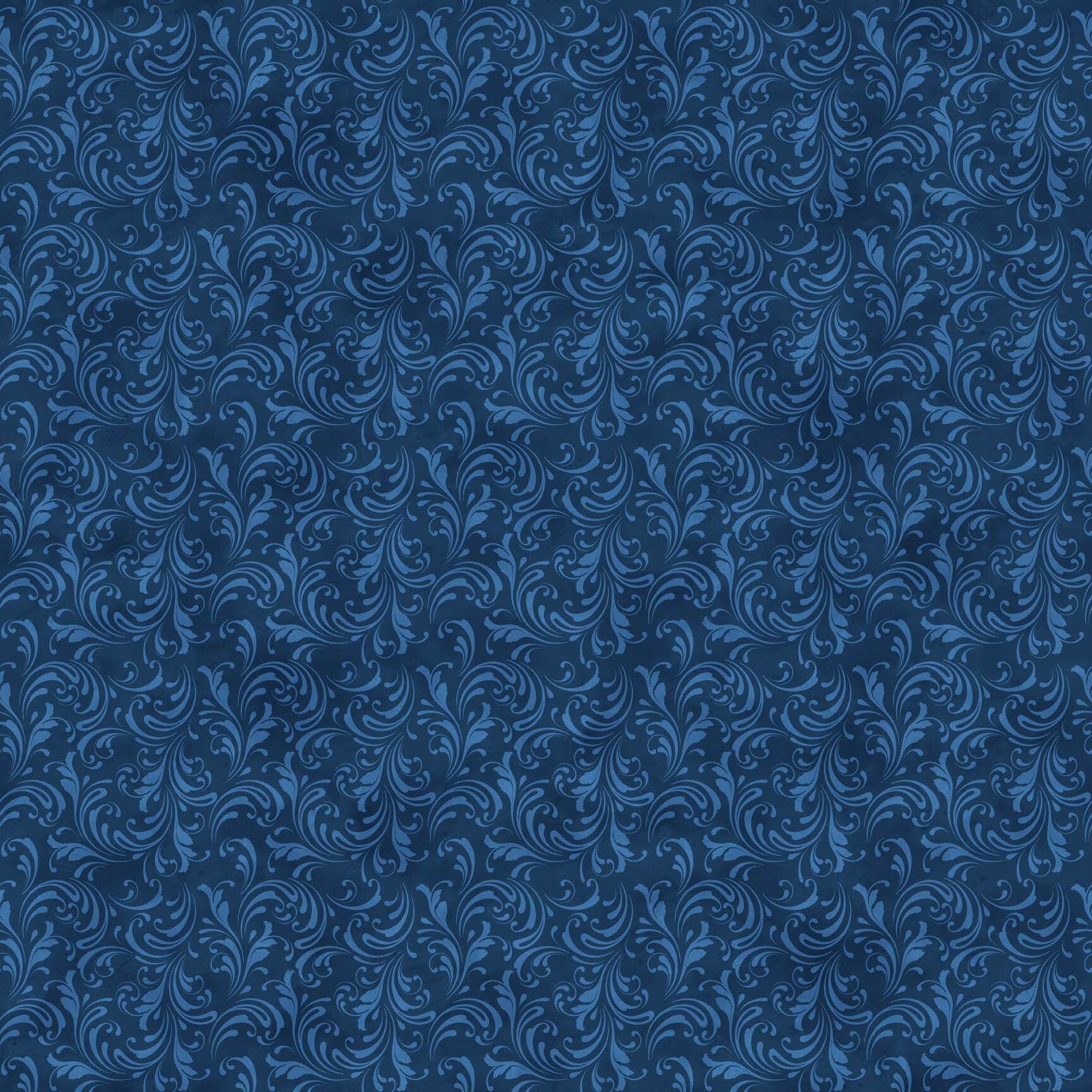 St. Nicholas Blue Scroll Quilt Fabric By Northcott Fabrics