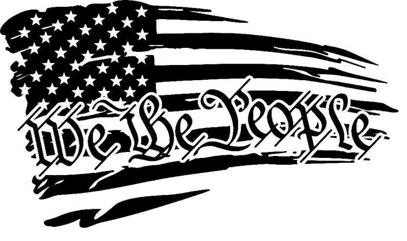 Distressed We The People American Flag Sticker