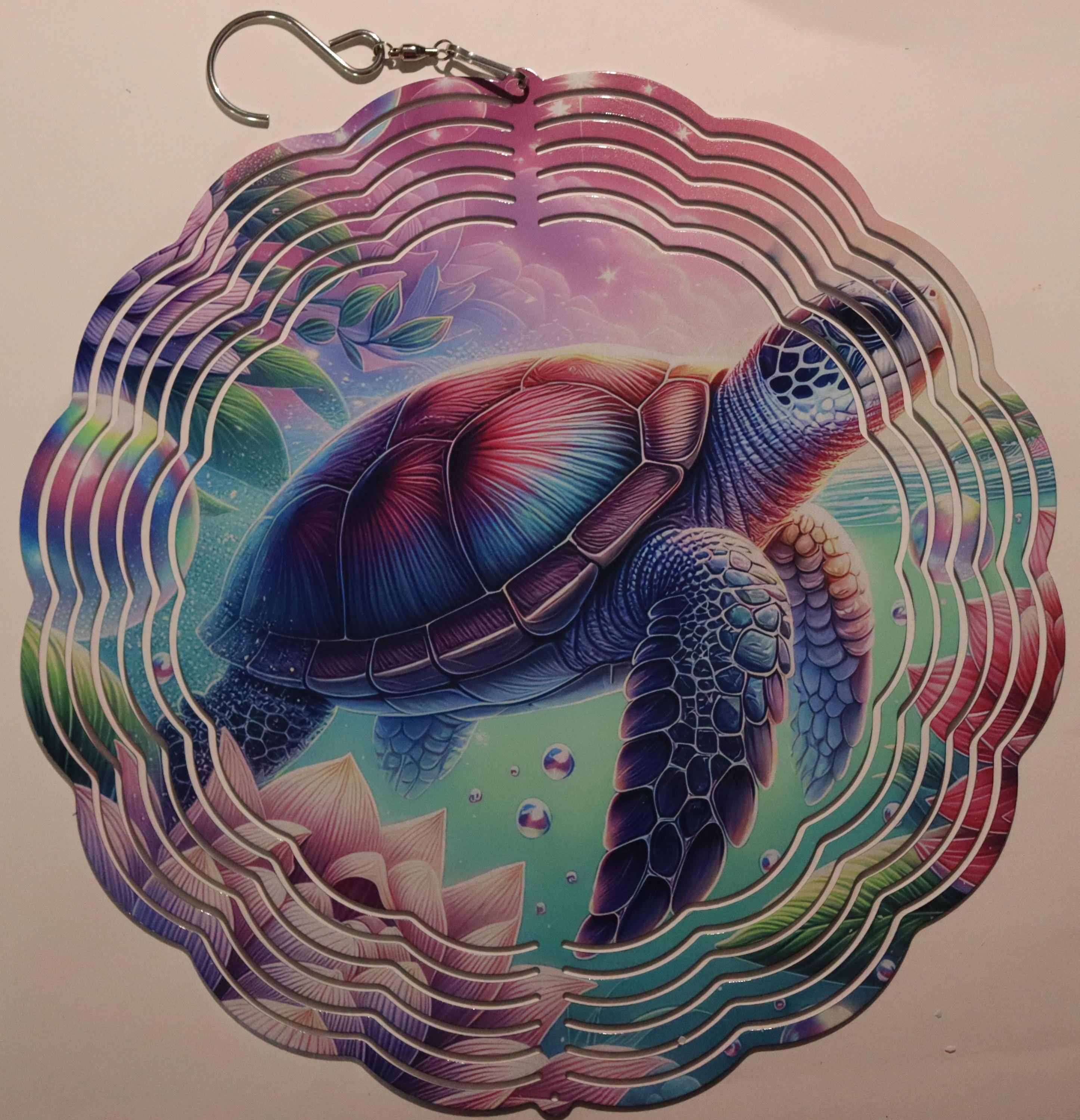 Turtle Wind Spinner: Bright Aluminum, 10"