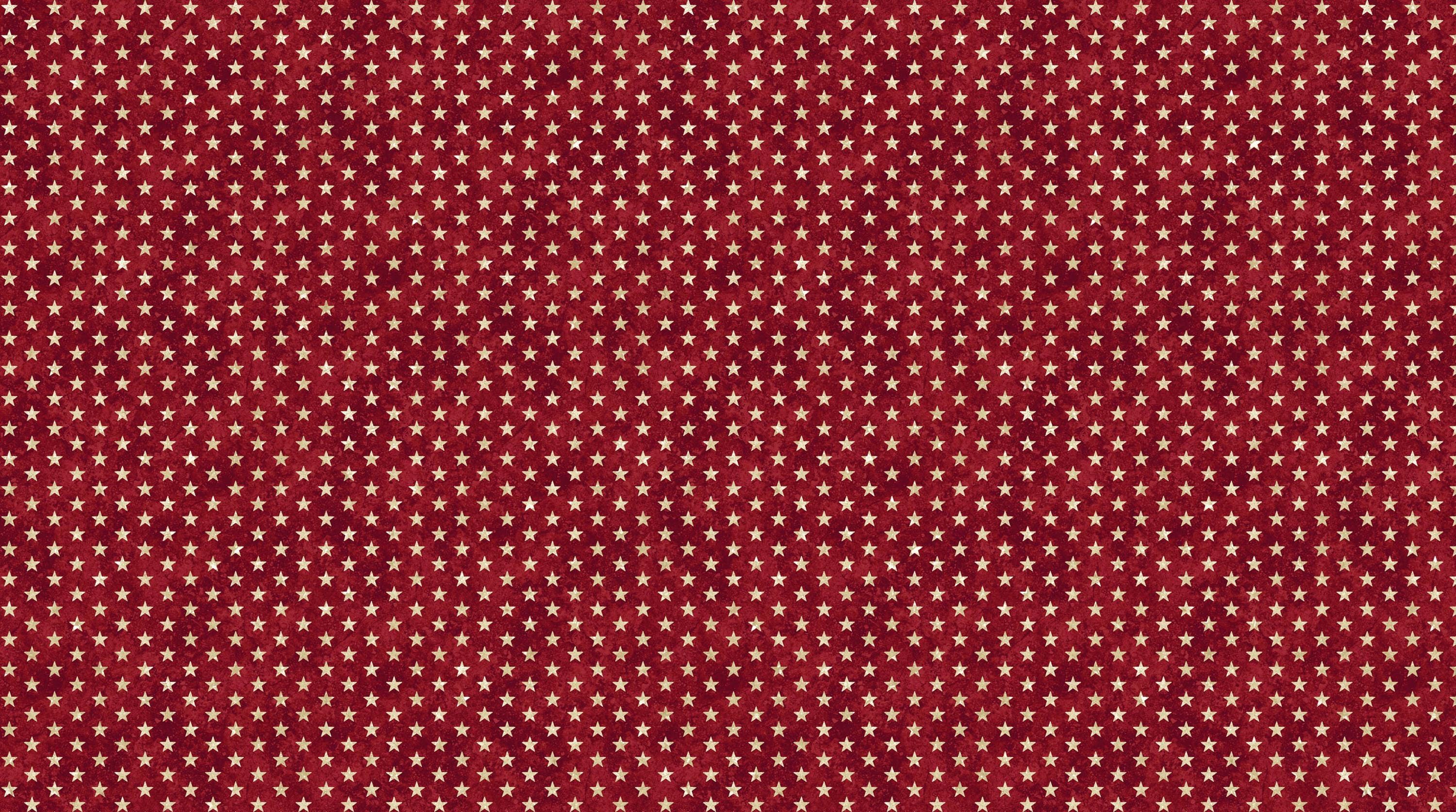 Stars and Stripes Stonehenge Red with Cream Stars Quilt Fabric By Northcott Fabrics